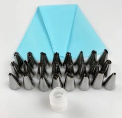 Slagroomspuit Met 24 Mondjes Blauw Cake/ Taart / Garneerspuit / Herbruikbaar/ Taart / Cubcake /