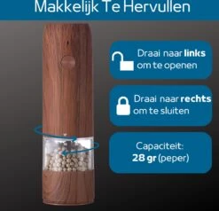GOV Elektrische Peper- En Zoutmolen Set Hout Oplaadbaar - Pepermolen - Kruidenmolen -Merkloos Winkel 1200x1156 2