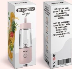 JUICER™ Original Smoothie Maker / Compact Blender - Draagbare Blender Op Batterij / Accu – USB Oplaadbare Draagbare Mini Blender To Go – 350ml - Pink -Merkloos Winkel 1200x1157 25