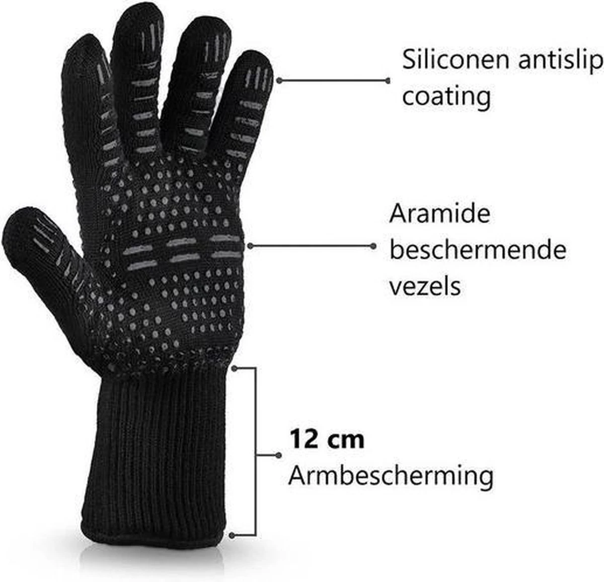 Merkloos 2x Hittebestendige Oven & BBQ Handschoen - Silicone Patroon Voor Extra Grip - Hittebestendig - Dubbel Gevoerd – BBQ Handschoenen - BBQ Handschoen - Barbecue - Koken - Ovenwant - BBQ Accessoires - Zwart 3 Merkloos 2x Hittebestendige Oven & BBQ Handschoen - Silicone Patroon Voor Extra Grip - Hittebestendig - Dubbel Gevoerd – BBQ Handschoenen - BBQ Handschoen - Barbecue - Koken - Ovenwant - BBQ Accessoires - Zwart - Afbeelding 3