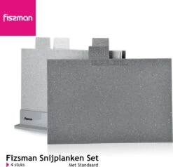 Fissman Index Snijplankenset - Met Houder - 30x22cm - 4 Stuks -Merkloos Winkel 1200x1158 12
