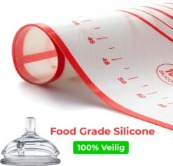 Bondoo Deegmat 50x40cm - Silicone - Rood - Inclusief Deegschraper -Merkloos Winkel 1200x1158 18