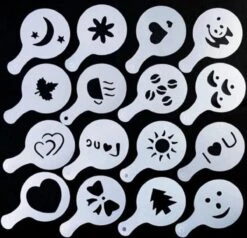 Merkloos Cappuccino Sjabloon - Herbruikbaar Barista Set - Cacao Sjablonen - 16 Stuks -Merkloos Winkel 1200x1158 20