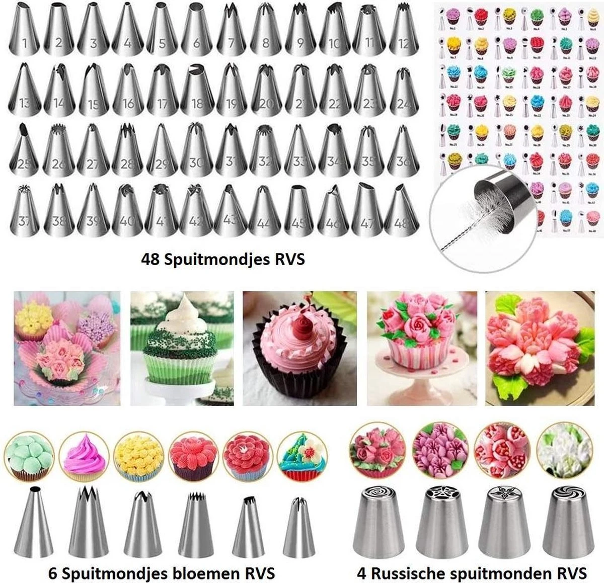 Taart En Cake Decoratie Set - 411 Delige - Taart Bakken Accessoires Set – Taartversiering - Draaiplateau - RVS Spuitmondjes 6 Taart En Cake Decoratie Set - 411 Delige - Taart Bakken Accessoires Set – Taartversiering - Draaiplateau - RVS Spuitmondjes - Afbeelding 6