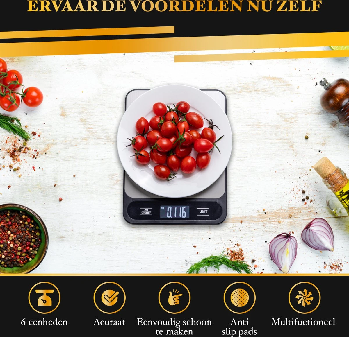 Caxina Multifunctionele Precisie Keukenweegschaal - Met Terra Functie - RVS Weegschaal Keuken - Incl Batterijen - Zwart 5 Caxina Multifunctionele Precisie Keukenweegschaal - Met Terra Functie - RVS Weegschaal Keuken - Incl Batterijen - Zwart - Afbeelding 5