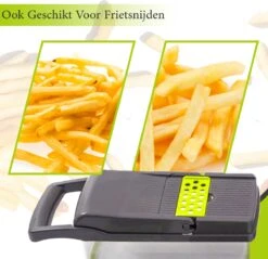 ProudProducts – Multifunctionele Groentesnijder – Groentesnijder Uiensnijder - Mandoline – 12 Delig – RVS Scherpe Messen – Zwart/Groen -Merkloos Winkel 1200x1160 4