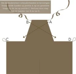 House Of Husk Linnen Keukenschort - Dames Kook Schort - Apron - Crossback - Khaki -Merkloos Winkel 1200x1161