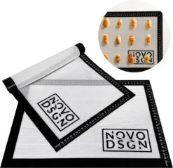 Siliconen Bakmat Ovenmat Deegmat | 2-pack 40x30 | Anti Kleef Bakpapier | Zwart