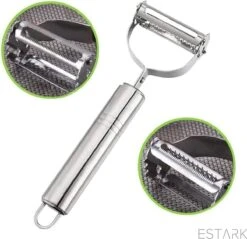 ESTARK® Dunschiller - Julienne & Groenteschiller - Groentesnijder - Uiensnijder - Spiraalsnijder - Juliennerasp - Juliennesnijder - Sliertensnijder - Multifunctionele Groenten Schiller Aardappel Schiller - Dunschiller RVS 28 ESTARK® Dunschiller - Julienne & Groenteschiller - Groentesnijder - Uiensnijder - Spiraalsnijder - Juliennerasp - Juliennesnijder - Sliertensnijder - Multifunctionele Groenten Schiller Aardappel Schiller - Dunschiller RVS -Merkloos Winkel 1200x1163 9