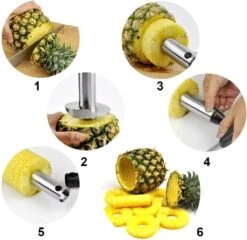 HGMD® Ananassnijder - Pineapple Slicer Cutter - Ananas Snijder Schiller - Ananasboor Ananasschiller - RVS - Vaatwasserbestendig - Tijdbesparende Snijder -Merkloos Winkel 1200x1164 11