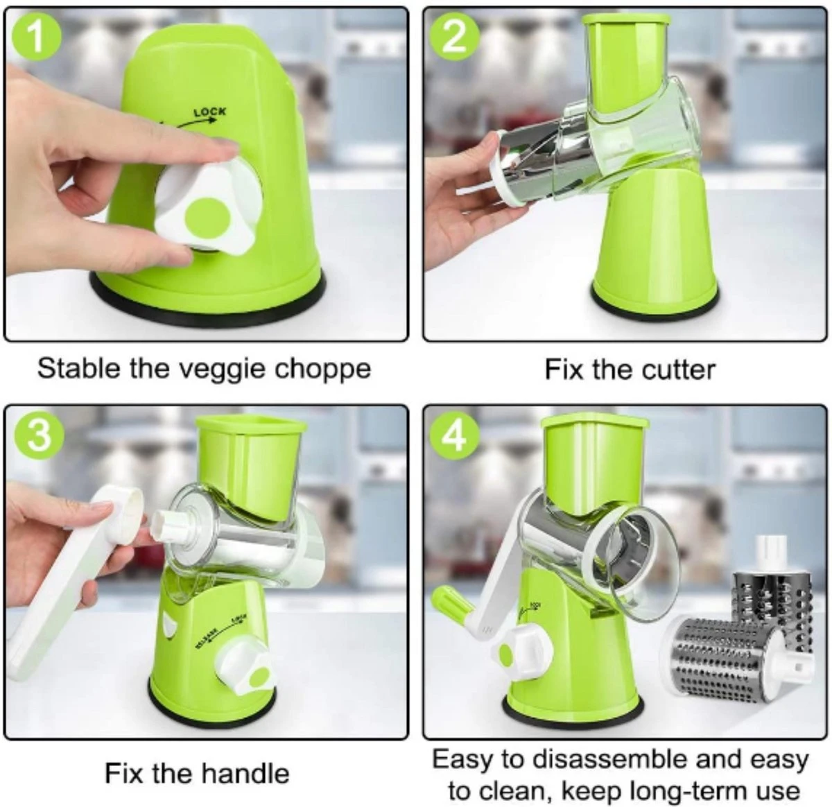 W&Z® Mandoline Groentesnijder- Slicer Dicer - Rasper - Keukensnijder - Vaatwasser Bestendig 9 W&Z® Mandoline Groentesnijder- Slicer Dicer - Rasper - Keukensnijder - Vaatwasser Bestendig - Afbeelding 9
