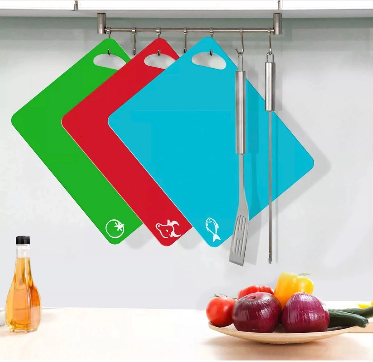 De Millennials Duurzame Snijplanken Set 6 Stuks - Rood - Blauw - Geel - Groen - Paars- Orange- Decoratie - Hittebestendig - Makkelijk Schoon - Herbruikbare - Keukenaccessoires - Cadeau- Vaatwasserbestendig - Koken - Vlees - Groenten - Vis - Brood 3 De Millennials Duurzame Snijplanken Set 6 Stuks - Rood - Blauw - Geel - Groen - Paars- Orange- Decoratie - Hittebestendig - Makkelijk Schoon - Herbruikbare - Keukenaccessoires - Cadeau- Vaatwasserbestendig - Koken - Vlees - Groenten - Vis - Brood - Afbeelding 3