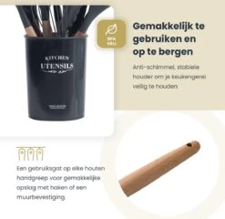 Hescom 34-delige Siliconen Keukengerei Set Met Houder - Kookgerei Set Met Ergonomisch Design - Antraciet Grijs -Merkloos Winkel 1200x1166 12