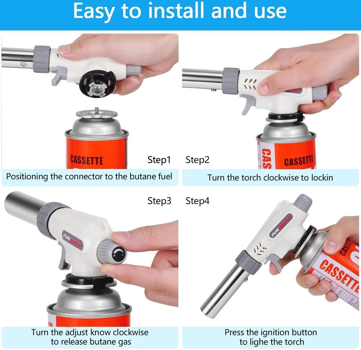 Chefs Torche Multi Gasbrander - Exclusief Gasfles 2 Chefs Torche Multi Gasbrander - Exclusief Gasfles - Afbeelding 2