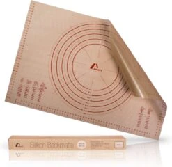Amazy Bakmat - Bakmat Voor Het Werken Met Deeg, Cake, Brood, Pizza Van Voedselveilige Siliconen, Antislip, Robuust & Hittebestendig Tot 250 °C - Grote Mat Van 60x40 Cm.