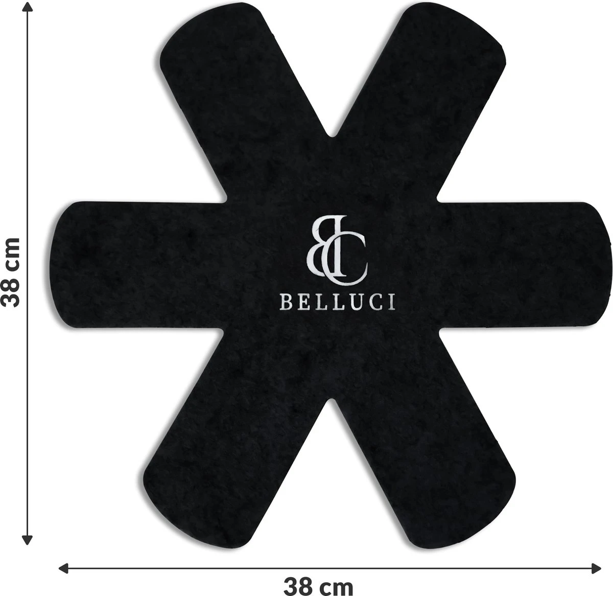 Belluci 6 Stuks Pannenbeschermer Zwart Met Anti Slip - Pannenonderzetter Hittebestendig - Pannen Beschermers Tussenlegger - Onderzetters - Ø38cm 9 Belluci 6 Stuks Pannenbeschermer Zwart Met Anti Slip - Pannenonderzetter Hittebestendig - Pannen Beschermers Tussenlegger - Onderzetters - Ø38cm - Afbeelding 9