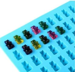 Merkloos Gummy Beer Vorm - Gelei / Gelatine Vorm - Gummy Bear Vorm - Bear Mold / Mal - Zelf Gummy Beertjes Maken - Ijsvormpjes - Blauw