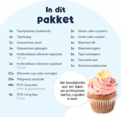 Perow Taart Decoratie Set - 108 Delig - Bakset Kinderen - Taart & Cupcake Versiering - Draaibaar Taartplateau + Herbruikbare Spuitzak + Cupcake Vormpjes -Merkloos Winkel 1200x1167 22