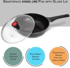 Marble Coating Wokpan Inductie - Met Glazen Deksel - Zwart - 30 Cm -Merkloos Winkel 1200x1169 1