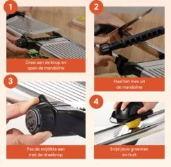 Chef’s Palace Multifunctionele Groentesnijder - Keukenmandoline - Mandoline Slicer - Keukensnijder - Uiensnijder & Frietsnijder - RVS -Merkloos Winkel 1200x1170 13