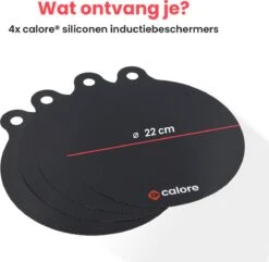®Calore - Inductie Beschermer - Pannenonderzetter - Set Van 4 - 22CM - Bestendig Tot 240 ºC - Siliconen - Zwart -Merkloos Winkel 1200x1170 35