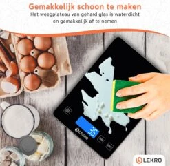 Lekro Digitale Precisie Keukenweegschaal – Weegschaal Keuken - USB Oplaadbaar - 1gr Tot 15kg – Tarra Functie - Zwart -Merkloos Winkel 1200x1171 25