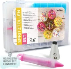 Int!rend 59-delige Spuitzakken Set Met 42 Genummerde RVS Spuitzakken, 2 Siliconenzakjes, 10 Spuitzakken, Reinigingsborsteltje, Decoratieve Spuit En Brochure -Merkloos Winkel 1200x1171 30