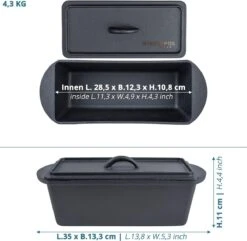 Cast Iron Bread Pan With Lid - Dutch Oven Box Pan Square - Cast Iron Baking Pan Rectangular +Oven Gloves 13 Cast Iron Bread Pan With Lid - Dutch Oven Box Pan Square - Cast Iron Baking Pan Rectangular +Oven Gloves -Merkloos Winkel 1200x1171 36