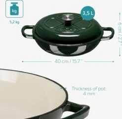 Navaris Gietijzeren Stoofpan Met Deksel- 3,5 Liter Gietijzeren Ovenschaal Van Email - Geschikt Voor Alle Warmtebronnen - Groen 9 Navaris Gietijzeren Stoofpan Met Deksel- 3,5 Liter Gietijzeren Ovenschaal Van Email - Geschikt Voor Alle Warmtebronnen - Groen -Merkloos Winkel 1200x1171 6