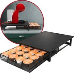 COLLIE - Dolce Gusto Cuphouder - Koffiecups Houder - Koffiecups Houder - Met Lade - 24 Cups - RVS - Matzwart