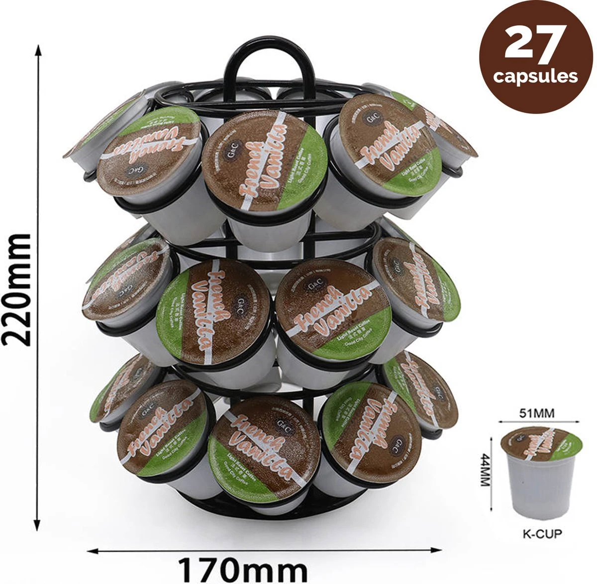 Kitch&Life Dolce Gusto Capsulehouder - 27 Cups - Koffiecups Houder 3 Kitch&Life Dolce Gusto Capsulehouder - 27 Cups - Koffiecups Houder - Afbeelding 3