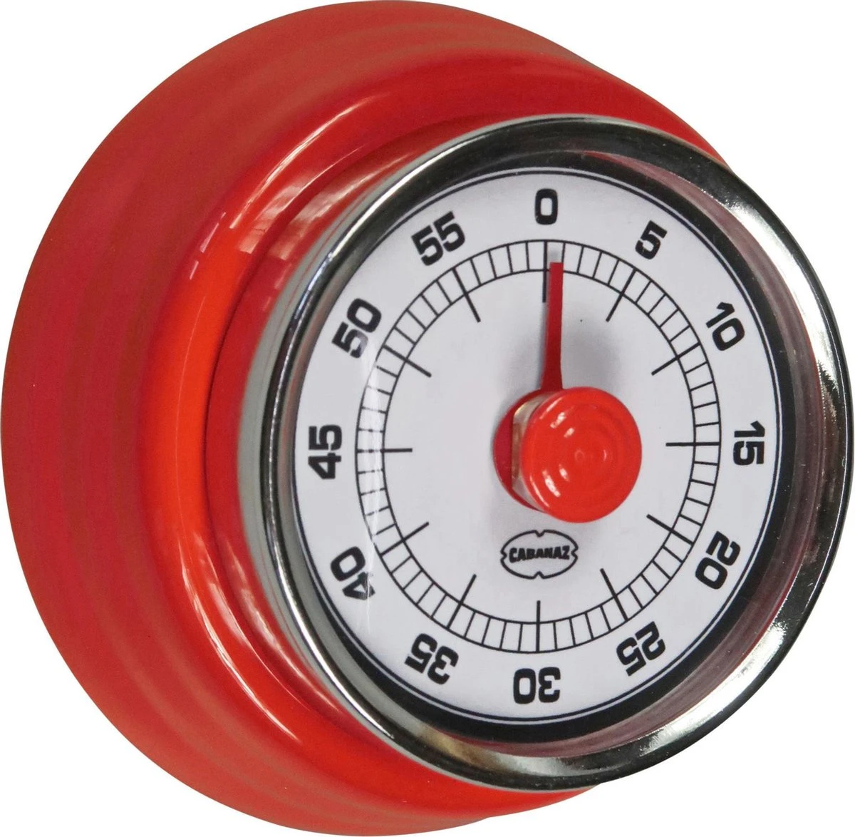 CABANAZ - Mechanische Kookwekker, Metaal Met Magneet, KITCHEN TIMER, Rood 1 CABANAZ - Mechanische Kookwekker, Metaal Met Magneet, KITCHEN TIMER, Rood