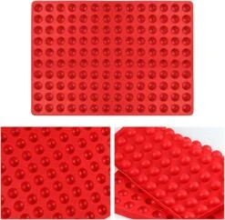 Merkloos 140 Vaks - Siliconen Bonbon Mal - Inclusief Schraper - Halve Cirkel Bakvorm - Bakmat - Chocolade Vorm - Halve Bolletjes Snoepvormen - Bollen Bakplaat - Geschikt Voor Oven En Vriezer - Herbruikbaar - Rood -Merkloos Winkel 1200x1175 27
