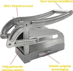 Yugn DeLux Frietsnijder - Roestvrijstaal - Zilver - Incl. Schiller -Merkloos Winkel 1200x1175 7