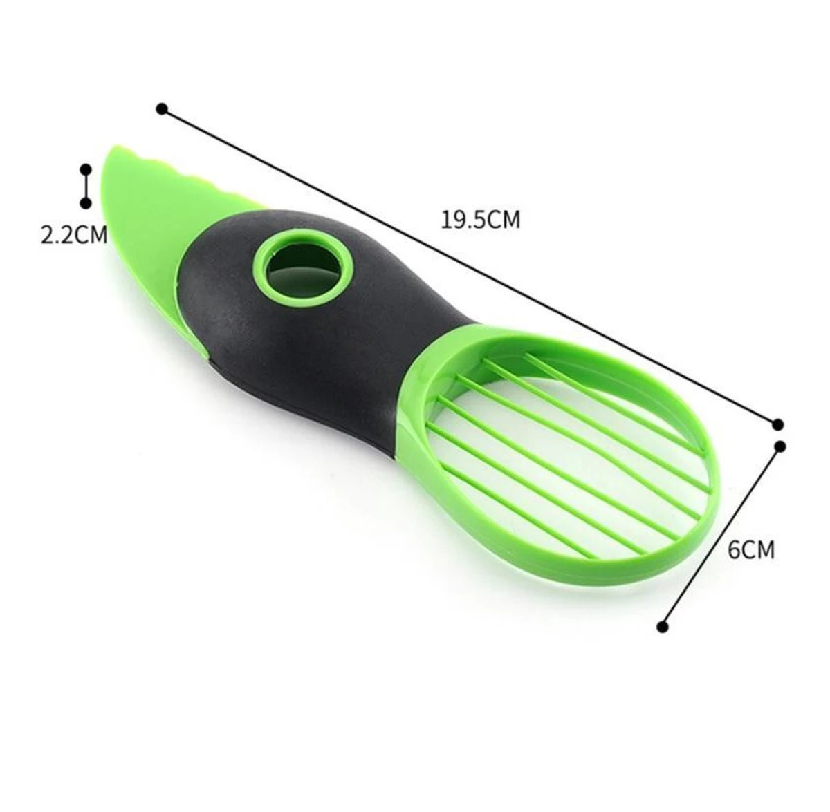 Merkloos Avocadosnijder - 3-in-1 Avocado Snijder En Ontpitter - Eenvoudige Avocado Tool - Groen & Zwart Avocado Mes 3 Merkloos Avocadosnijder - 3-in-1 Avocado Snijder En Ontpitter - Eenvoudige Avocado Tool - Groen & Zwart Avocado Mes - Afbeelding 3