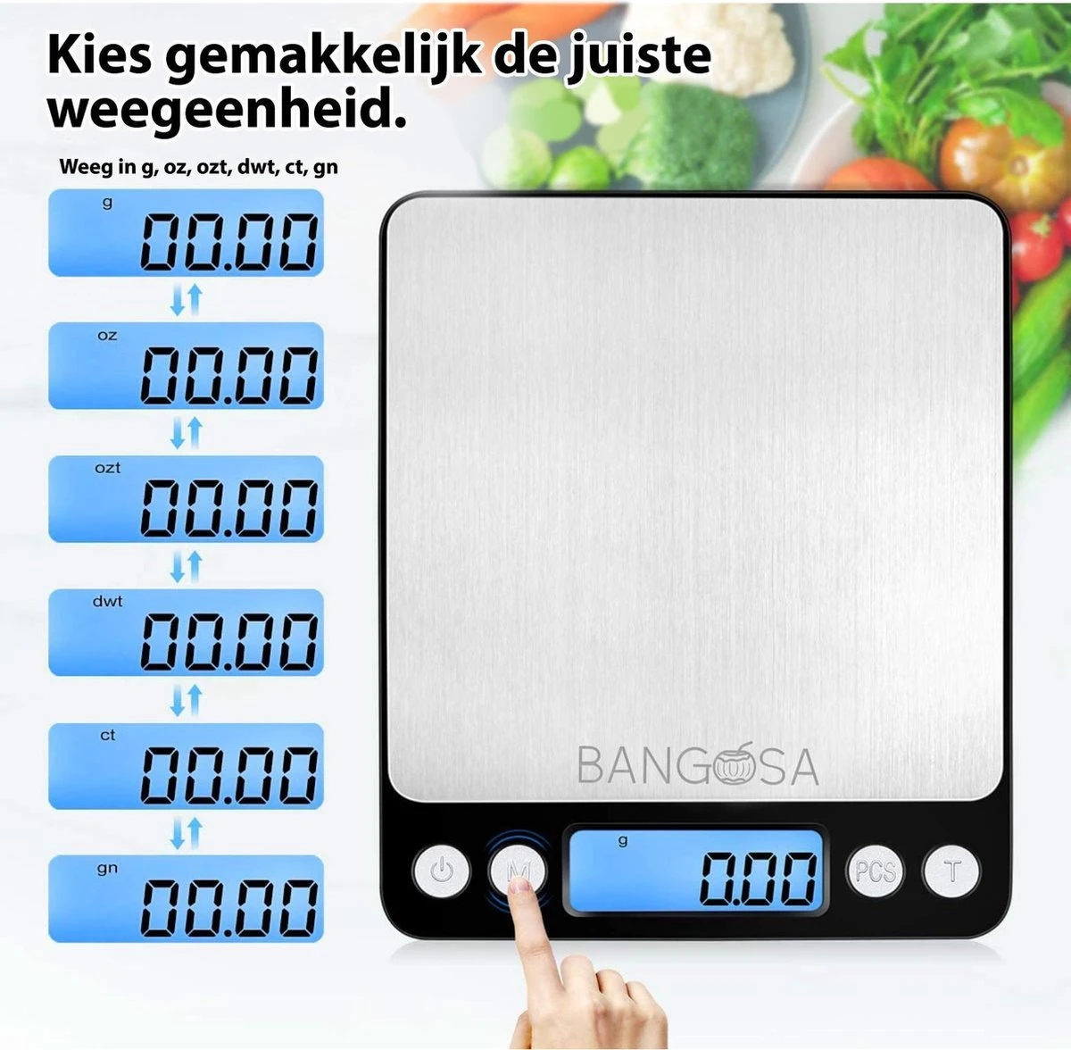 Bangosa® Digitale Precisie Weegschaal 500g X 0.01 Gram - Keukenweegschaal - Zakweegschaal 2 Bangosa® Digitale Precisie Weegschaal 500g X 0.01 Gram - Keukenweegschaal - Zakweegschaal - Afbeelding 2