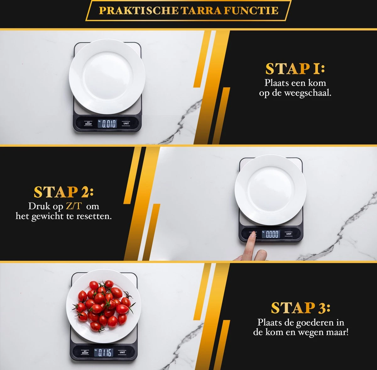 Caxina Multifunctionele Precisie Keukenweegschaal - Met Terra Functie - RVS Weegschaal Keuken - Incl Batterijen - Zwart 2 Caxina Multifunctionele Precisie Keukenweegschaal - Met Terra Functie - RVS Weegschaal Keuken - Incl Batterijen - Zwart - Afbeelding 2