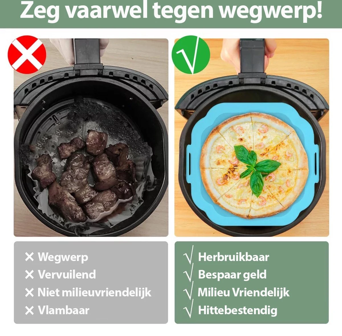 Consumerce® Premium Vierkante Siliconen Bakplaat Voor AirFryer Zwart (18cm) – AirFryer Accesoires – AirFryer Bakjes Siliconen – AirFryer Siliconen Bakje – AirFryer Bakpapier Siliconen – AirFryer Bakpapier XL – AirFryer Bakje AirFryer Bakvorm 2 Consumerce® Premium Vierkante Siliconen Bakplaat Voor AirFryer Zwart (18cm) – AirFryer Accesoires – AirFryer Bakjes Siliconen – AirFryer Siliconen Bakje – AirFryer Bakpapier Siliconen – AirFryer Bakpapier XL – AirFryer Bakje AirFryer Bakvorm - Afbeelding 2