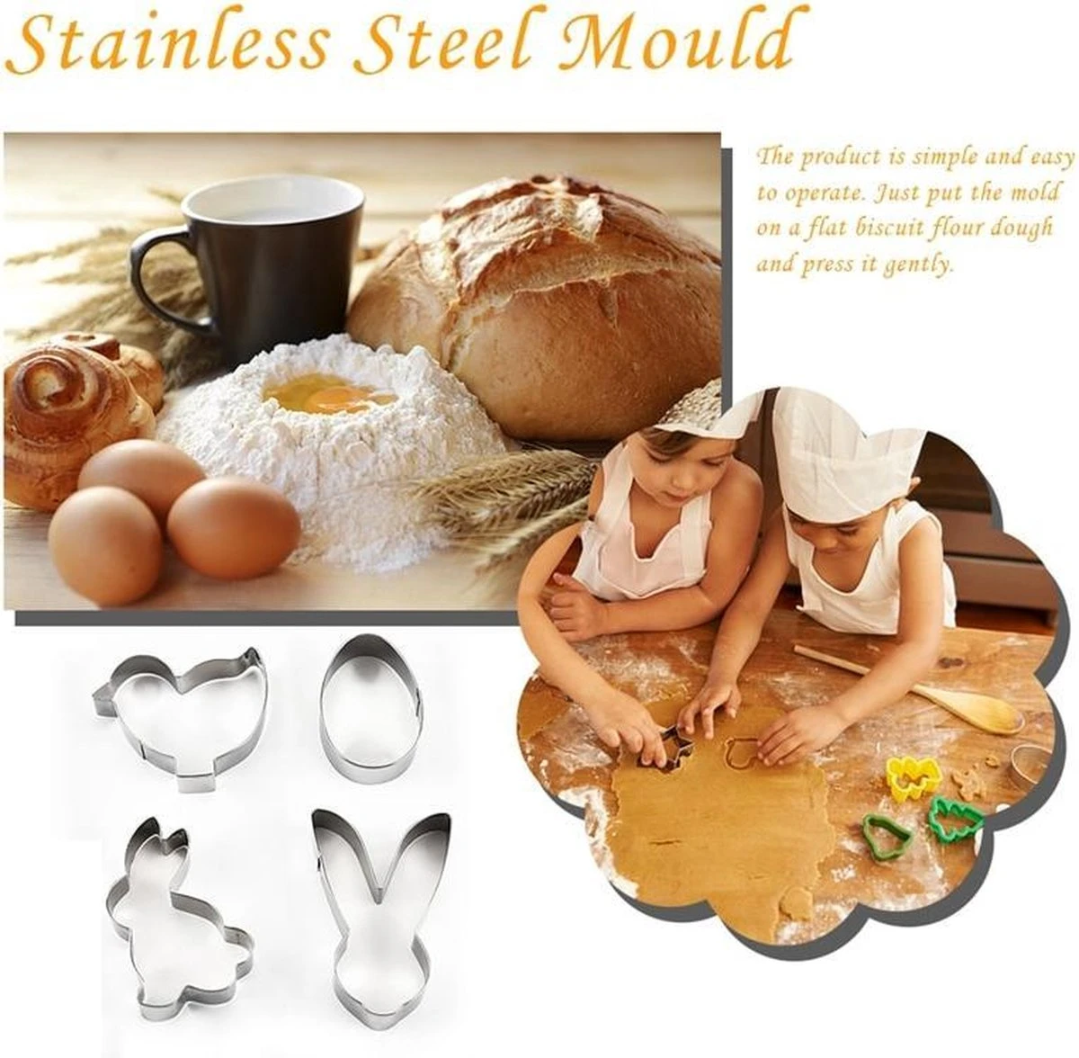 GENERIC Paas Voorjaar Uitsteekvormen RVS 4-delig Ø 6.5-9.5cm | Paashaas Kuiken Konijn Ei | Uitsteekvormpjes Pasen | Uitsteekvorm Koekjesvorm 6 GENERIC Paas Voorjaar Uitsteekvormen RVS 4-delig Ø 6.5-9.5cm | Paashaas Kuiken Konijn Ei | Uitsteekvormpjes Pasen | Uitsteekvorm Koekjesvorm - Afbeelding 6