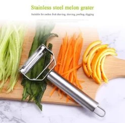 IGOODS Dunschiller Roestvrijstalen 2-in-1 Julienne Dunschiller Perfect Voor Wortel Aardappel Meloen Gadget Groente Fruit -Merkloos Winkel 1200x1176 9