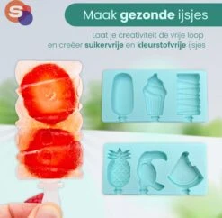 Sparklyn IJsvormpjes - Incl. Afsluitbare Deksel & IJsstokjes - IJslolly Vormen - 6 Stuks - Blauw -Merkloos Winkel 1200x1177 18