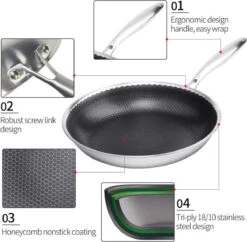 Honingraat Heavy Duty Anti-aanbak Koekenpan - Steelpan - Wok - Met Deksel 30 Cm - Gas - Elektrisch - Inductie - Oven 16 Honingraat Heavy Duty Anti-aanbak Koekenpan - Steelpan - Wok - Met Deksel 30 Cm - Gas - Elektrisch - Inductie - Oven -Merkloos Winkel 1200x1177 2