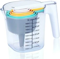 Alpina Maatbeker Set 9-delig Tot 1 Liter (Inclusief Trechter En Roerstaaf) - Measuring Cups & Spoons - Stapelbaar - Modern Design -Merkloos Winkel 1200x1177 25