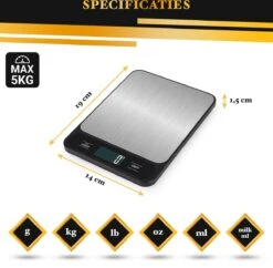 Caxina Multifunctionele Precisie Keukenweegschaal - Met Terra Functie - RVS Weegschaal Keuken - Incl Batterijen - Zwart 13 Caxina Multifunctionele Precisie Keukenweegschaal - Met Terra Functie - RVS Weegschaal Keuken - Incl Batterijen - Zwart -Merkloos Winkel 1200x1177 28