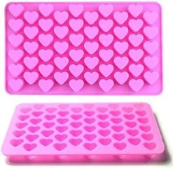 Merkloos Siliconen Bakvormen Hart - 55 Mini Hartjes - Bak Vorm - Ijsklontjes Vorm