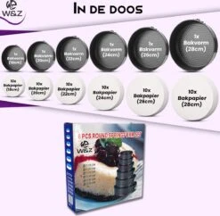 W&Z 6-delige Bakvorm Set - Springvorm - Cakevorm - Bakvormen - Taartvorm - 60 Bakpapieren -Merkloos Winkel 1200x1177 34