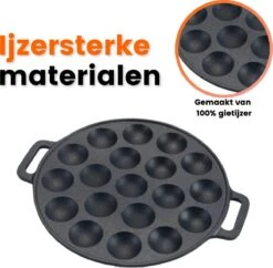 Kicinn Poffertjespan - Poffertjesmaker - Poffertjespan Inductie - Ø 24 Cm - 19 Poffertjes - Inclusief Handvaten -Merkloos Winkel 1200x1177 4