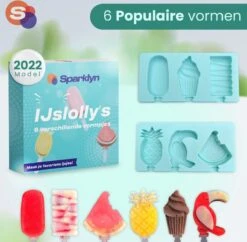 Sparklyn IJsvormpjes - Incl. Afsluitbare Deksel & IJsstokjes - IJslolly Vormen - 6 Stuks - Blauw -Merkloos Winkel 1200x1178 17