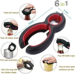 LOUZIR 6 In 1 Blikopener- Flesopener- Potopener- Deksel Opener- Gereedschap Om Doppen Van Flessen En Potten Te Verwijderen -Merkloos Winkel 1200x1178 20