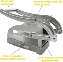 Yugn DeLux Frietsnijder - Roestvrijstaal - Zilver - Incl. Schiller -Merkloos Winkel 1200x1180 3